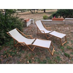 Transats avec repose-pieds indépendants - La paire