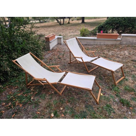 Transats avec repose-pieds indépendants - La paire