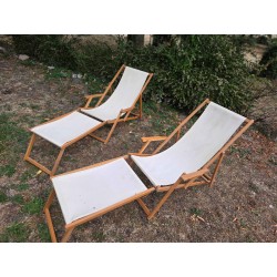 Transats avec repose-pieds indépendants - La paire