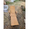 Chaise longue vintage en rotin et osier