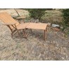 Chaise longue vintage en rotin et osier