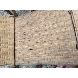 Chaise longue vintage en rotin et osier